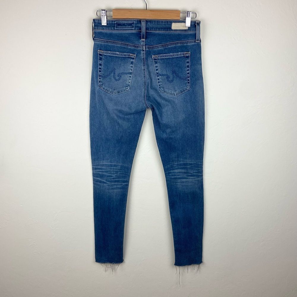 AG ‘The Farrah’ High-Rise Skinny Ankle Frayed Hem Jeans - Picture 6 of 8